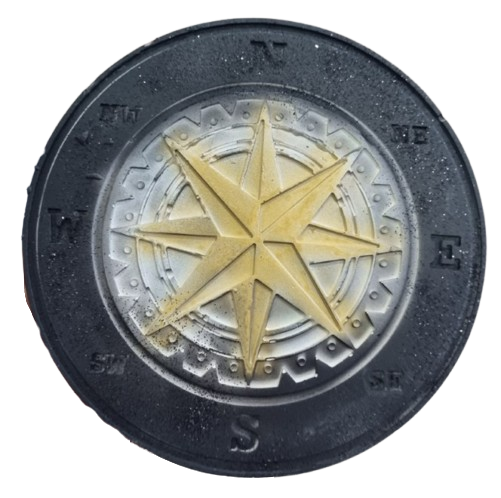 Decorazione murale rosa dei venti dipinta a mano