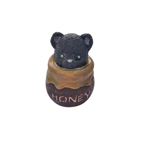 Statuina orso nel vasetto di miele dipinta a mano