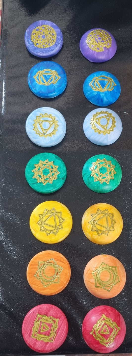 Decorazione set chakra murale e non dipinta a mano