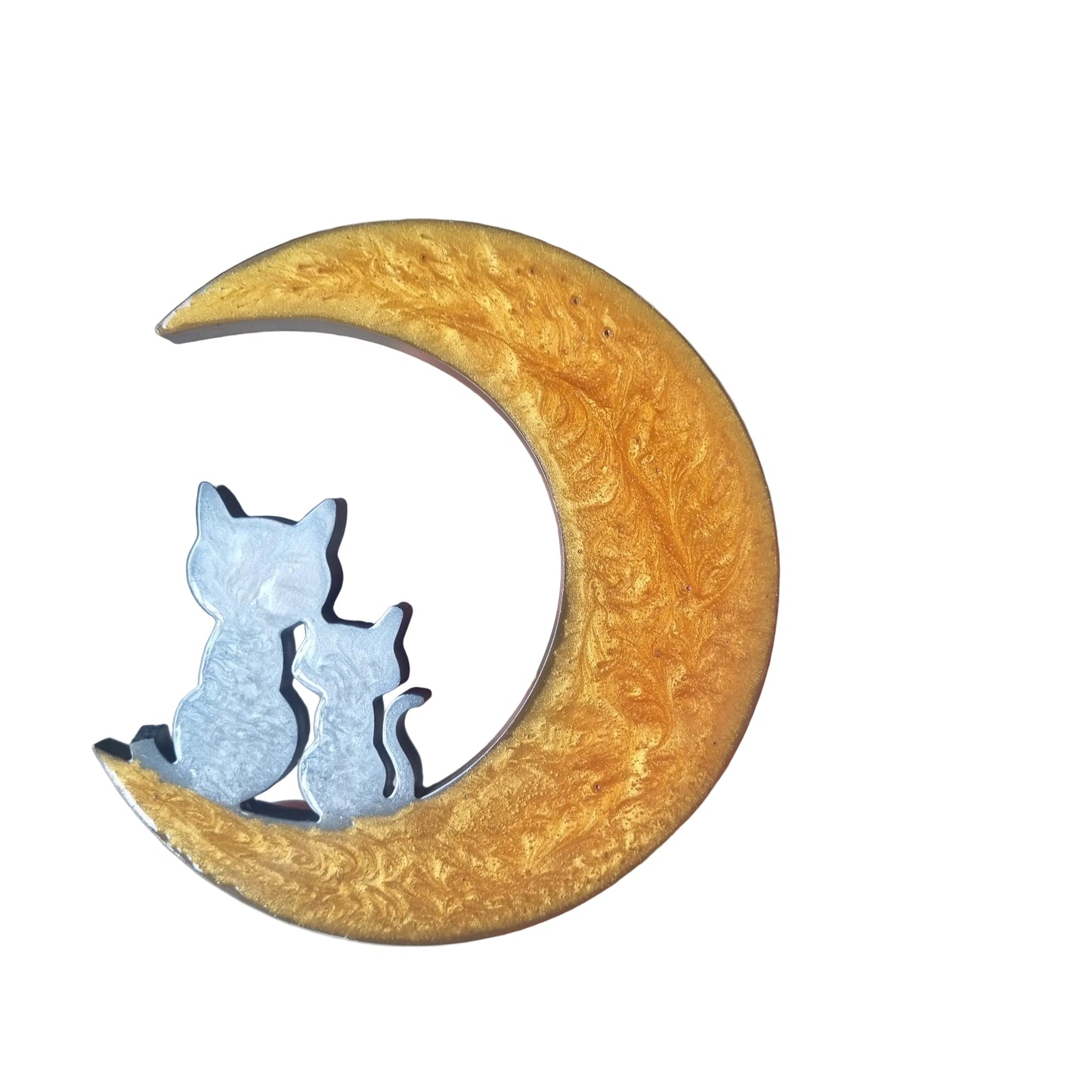 Decorazione murale luna con diversi soggetti dipinta a mano