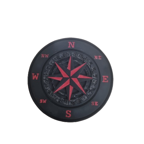 Decorazione murale rosa dei venti dipinta a mano