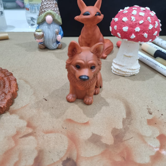 Statuina cane diversi soggetti dipinta a mano