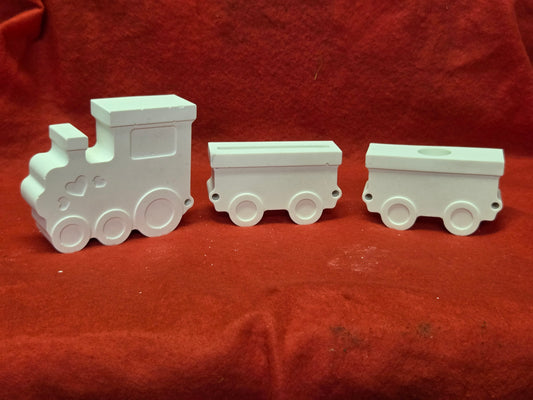 Trenino in resina dipinto a mano